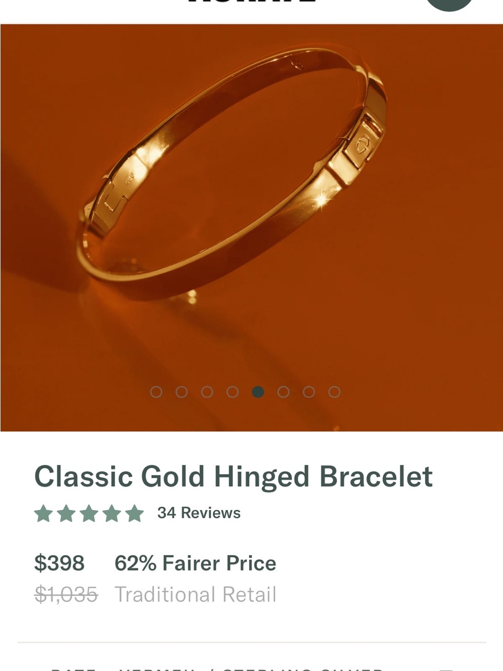 Aurate Polished Gold Hinged Bracelet
